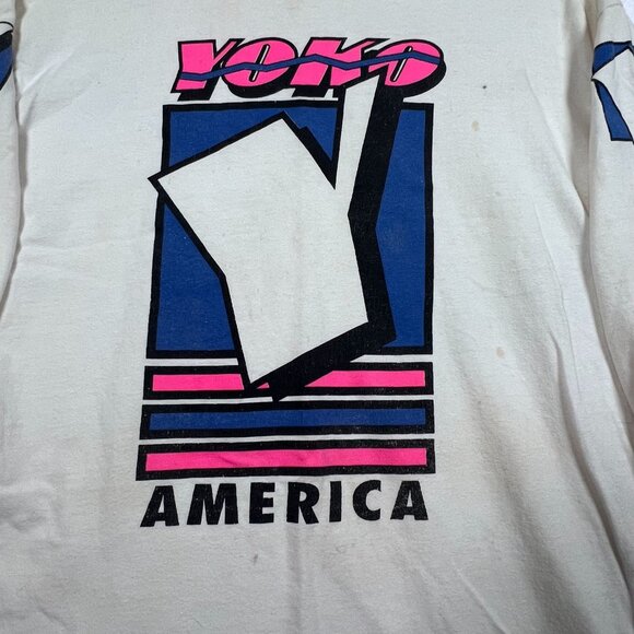 Yoko Racewear Long sleeve 100% Cotton XL VTG 90s Distressed Graphic Print Logo - Picture 5 of 16